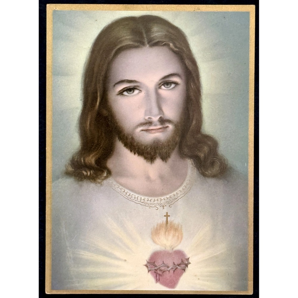 Vtg Sacred Heart of Jesus Print Novena Promises from Hales‎ Corners WI Monastery